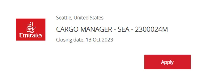 Emirates Airline Cargo Manager Jobs 2023 in Seattle United States - Emirates Career 