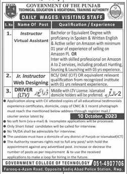 TEVTA Driver Jobs 2023 in Govt of Punjab